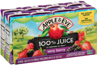 Apple & Eve 100% Berry Juice.  (8 Ct) 6.75 Fl oz